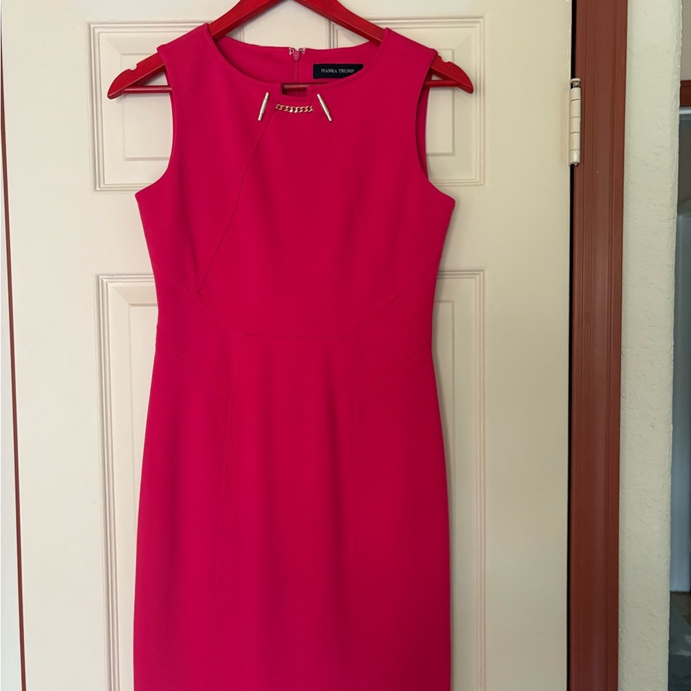Ivanka Trump Vibrant Pink Midi Dress